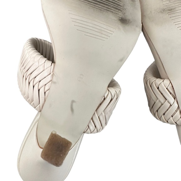 Vivianly Woven Strap Heel in Bone Open Toe Heels Sandal Size 8 - Picture 9 of 17